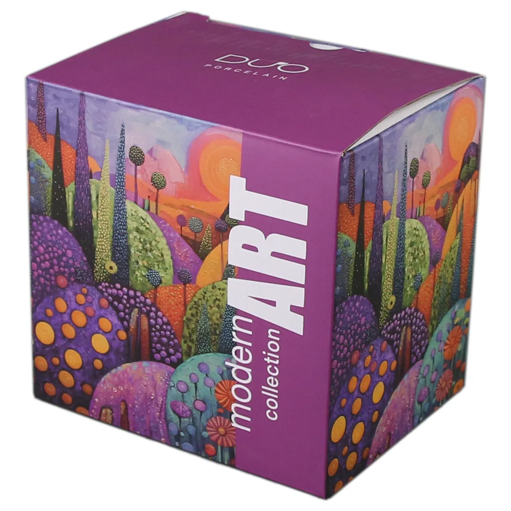 Cana portelan cu infuzor metalic si capac 450 ml, "Modern Bubbly Hills", Modern Art - imagine 2
