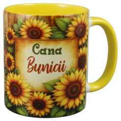 Cana ceramica "Cana Bunicii" cu floarea-soarelui 330 ml