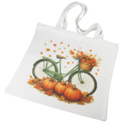 Sacosa textila, Bicicleta cu dovlecei 40 x 37 cm