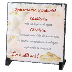 Placa ardezie "Aniversarea Casatoriei..." 19x19 CM