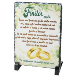 Placa ardezie "Finilor nostri, ...", 14x19 CM