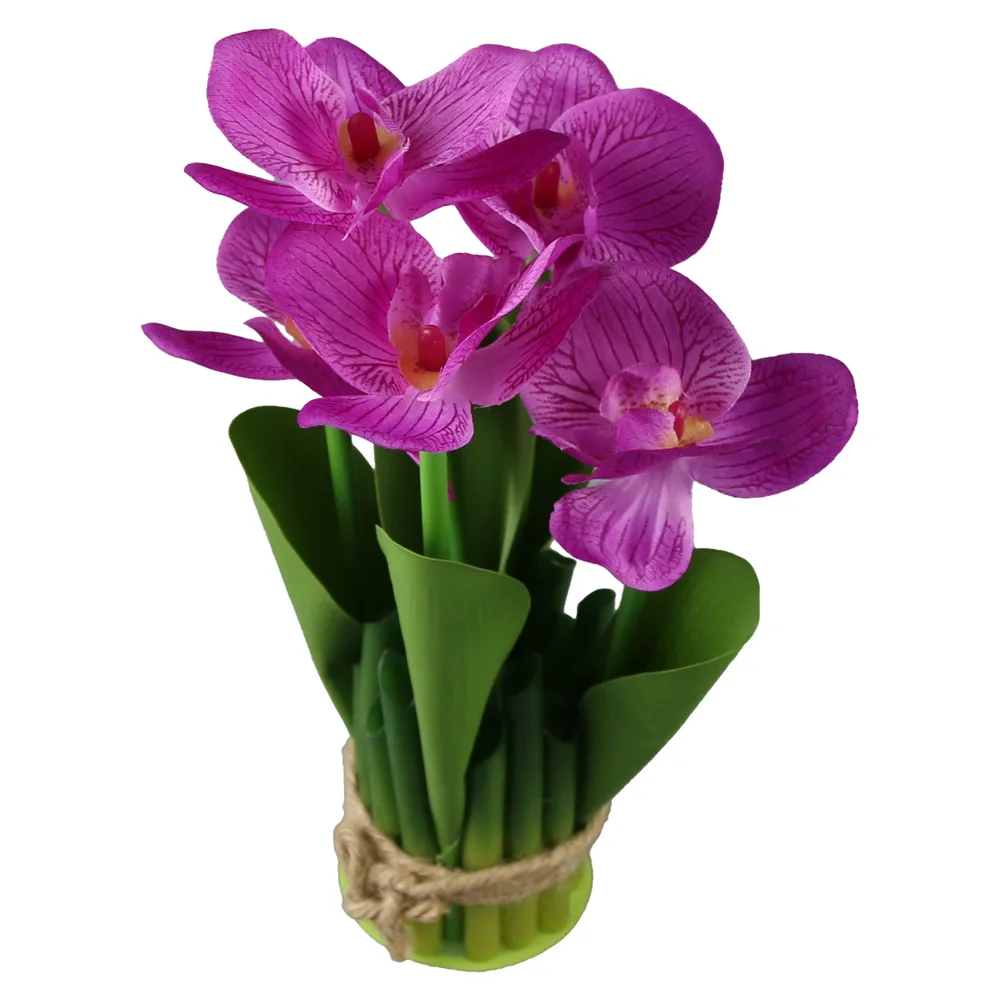Aranjament decorativ cu orhidee artificiale 24 cm - imagine 4