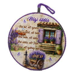 Decor de perete rotund din ceramica "Hazi Aldas" 17 cm Lavanda