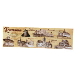Magnet de frigider suvenir din plastic "Romania" 17 x 5 cm Casele
