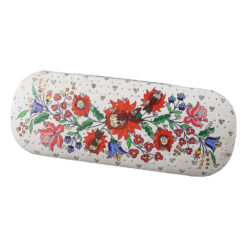 Toc pentru ochelari "Romania" 16 x 6 cm motive florale cu laveta