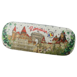 Toc pentru ochelari "Romania" 16 x 6 cm Castelul Bran cu laveta
