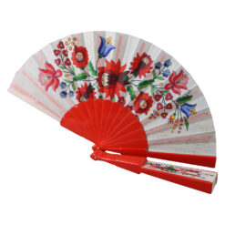 Evantai suvenir "Romania" 23 cm din poliester si plastic motive florale