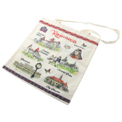 Sacosa textila "Romania" 38 x 41 cm, Castele & Orase