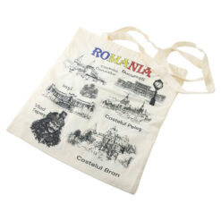 Sacosa textila "Romania" 38 x 41 cm, Castele