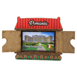 Alternative view of Magnet frigider din lemn "I Love Bucharest", 9x8 CM, Casuta