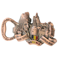 Desfacator sticle din metal cu magnet "Romania" 9.5 x 5 cm Vlad Tepes