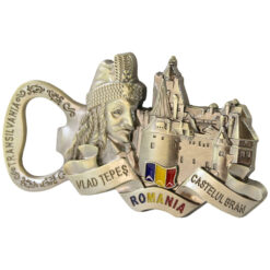 Alternative view of Desfacator sticle din metal cu magnet "Romania" 9.5 x 5 cm Vlad Tepes