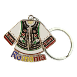 Breloc metalic "Romania" 5 x 10 cm Ie barbateasca
