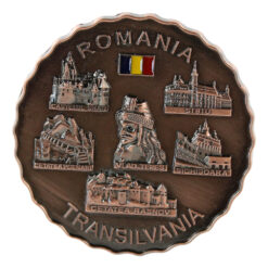 Magnet de frigider metalic 6 cm, Romania / Transilvania