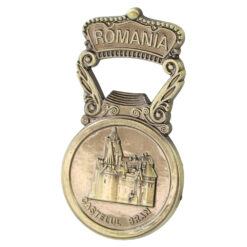 Alternative view of Desfacator sticle din metal cu magnet "Romania" 4 x 7.5 cm Castelul Bran