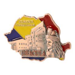 Alternative view of Magnet de frigider metalic "Romania / Transilvania" 7 x 5 cm Harta Romaniei, Dracula
