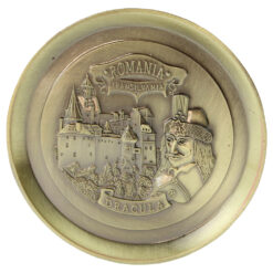 Alternative view of Magnet de frigider metalic rotund "Romania / Dracula" 7.5 cm