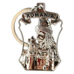 Breloc metalic "Romania" 3.5 x 9 cm Castelul Bran