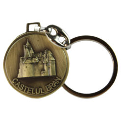 Breloc metalic rotund "Castelul Bran" 3.5 x 9 cm