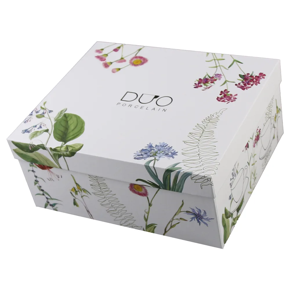 Set 2 cesti cu farfurioare 200 ml, "The colors of nature", in cutie decorativa - imagine 3
