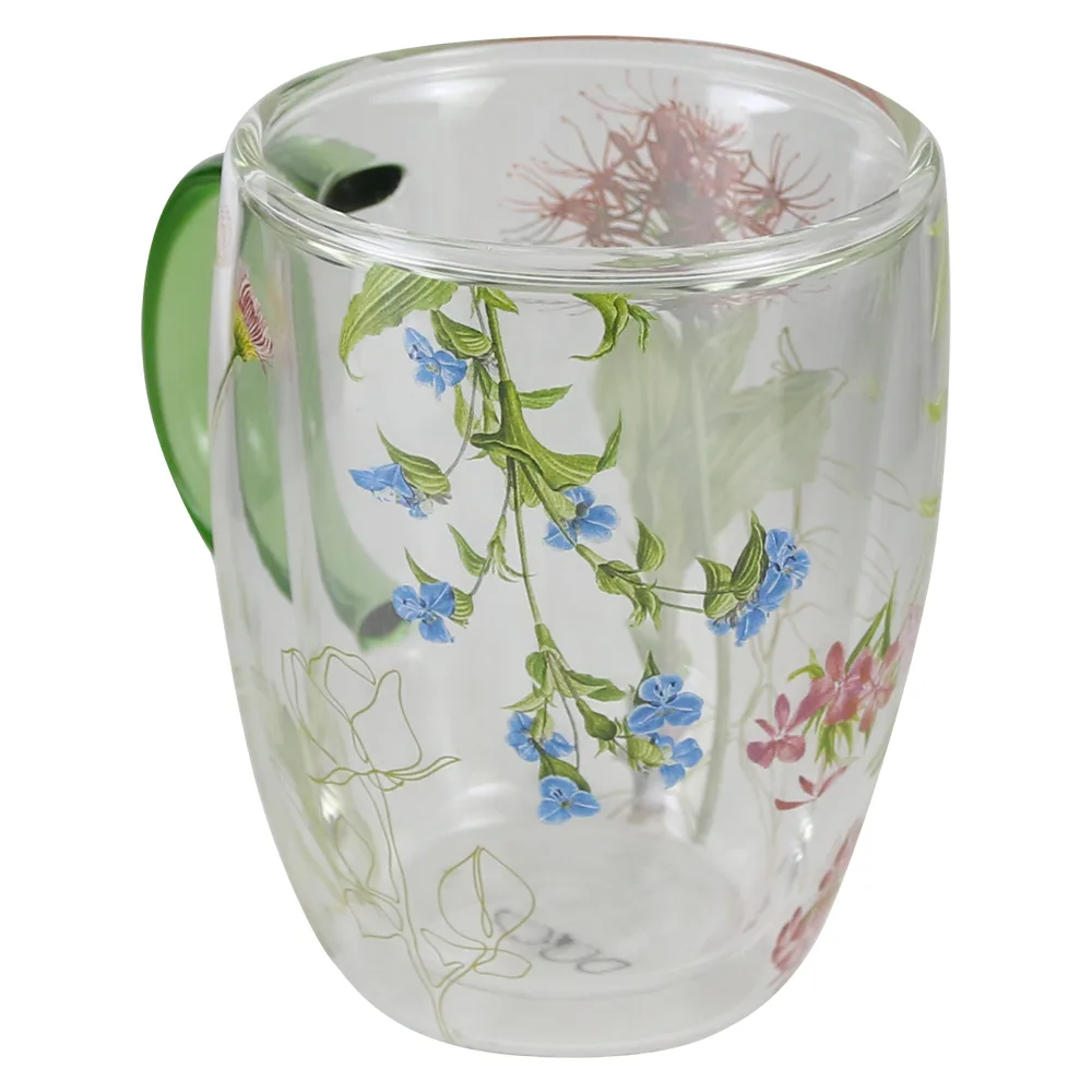 Cana de sticla cu perete dublu, 350 ml, "The colors of nature", in cutie decorativa - imagine 2