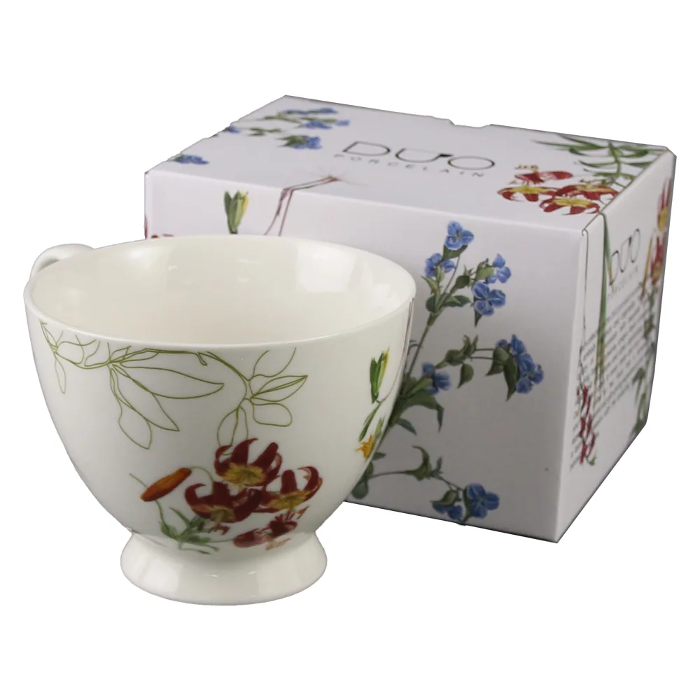 Cana Jumbo din portelan 450 ml, "The colors of nature", in cutie decorativa - imagine 2