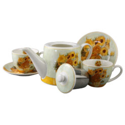 Alternative view of Set ceainic cu infuzor si 2 cesti cu farfurioare "Sunflowers" de V. van Gogh. 270 / 900 ml