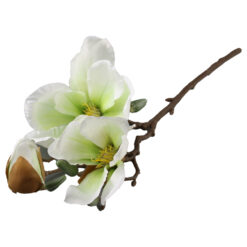 Floare artificiala Magnolie cu boboc 49 cm, Alb/Roz