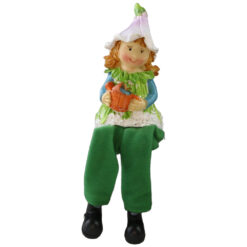 Figurina decorativa din rasina cu picioare mobile 16 cm fata/baiat, modele asortate