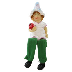 Alternative view of Figurina decorativa din rasina cu picioare mobile 16 cm fata/baiat, modele asortate