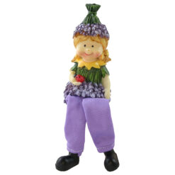 Figurina decorativa din rasina cu picioare mobile 17 cm fata / baiat lavanda, modele asortate