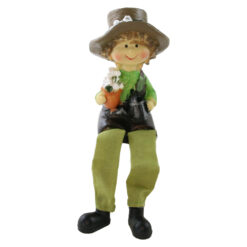 Alternative view of Figurina decorativa din rasina cu picioare mobile 18 cm fata / baiat, modele asortate