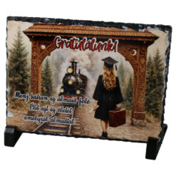 Placa ardezie absolvire "Menj batran...Gratulalok!" 19 x 14 cm