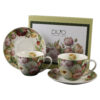 Set 2 cesti cu farfurii din portelan 270 ml "Peonies" in cutie decorativa