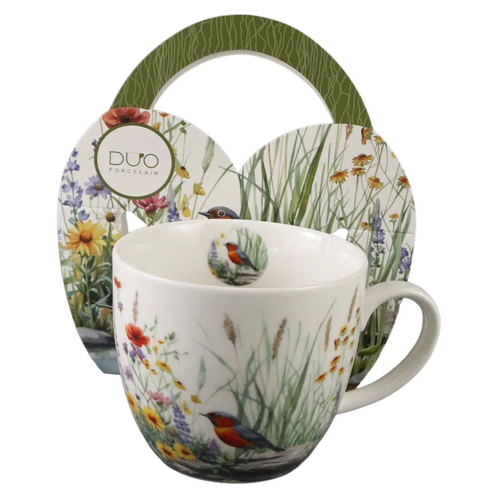 Cana portelan 460 ml "July" in ambalaj decorativ