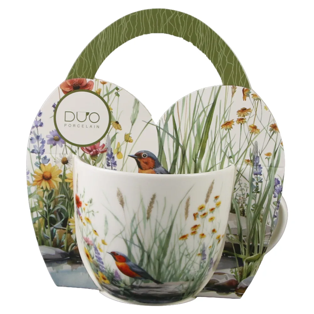 Cana portelan 460 ml "July" in ambalaj decorativ - imagine 2