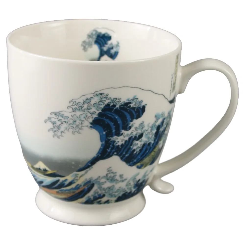 Cana din portelan 510 ml "The Great Wave" de K. Hokusai in cutie decorativa - imagine 2