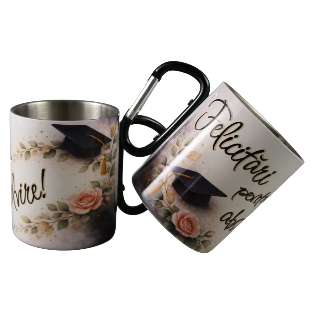 Cana metalica cu carabina "Felicitari pentru Absolvire!" 240 ml, Toca - imagine 2