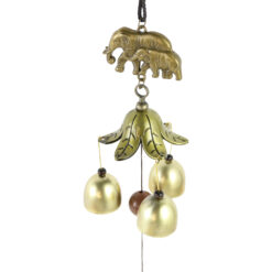 Alternative view of Clopotel de vant din metal cu elefanti 38 cm