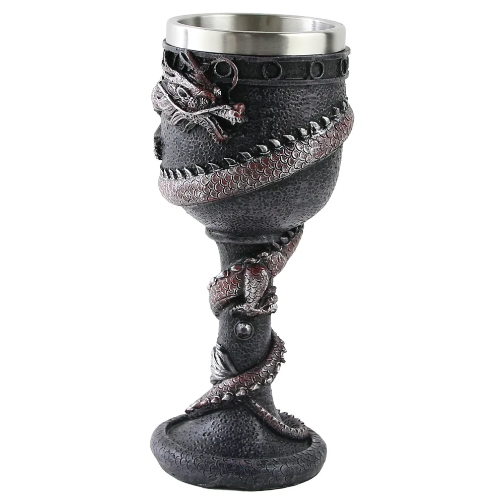 Pocal din metal si rasina Dragon 9 x 19 cm - imagine 2