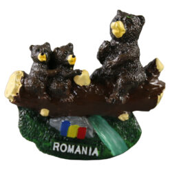Magnet frigider din rasina "Romania" 6 x 5.5 cm, Ursuleti