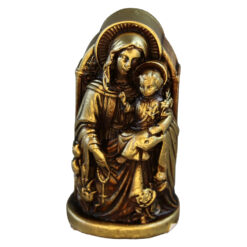 Statueta din ipsos Sfanta Maria cu Pruncul 5 x 10 cm auriu / alb