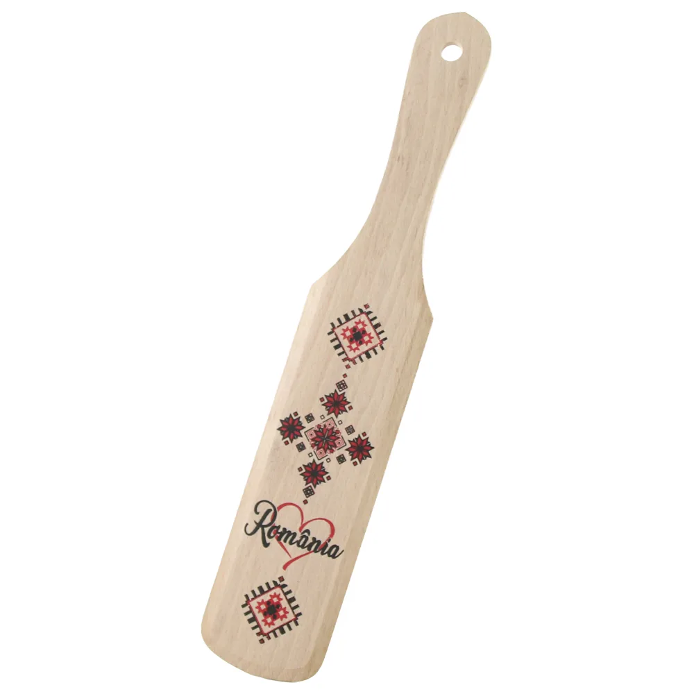 Paleta din lemn Romania 5.5 x 30 cm, motive traditionale