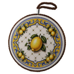 Decor de perete rotund din ceramica 17 cm cu lamai