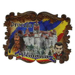 Magnet de frigider din placaj Romania 8 x 6 cm Dracula