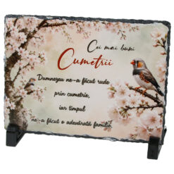 Placa ardezie "Cei mai buni Cumetrii..." 19 x 14 cm