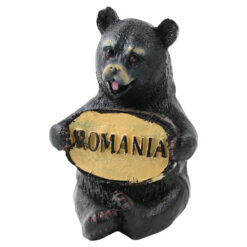 Figurina urs din rasina cu placuta "Romania" 8.5 cm