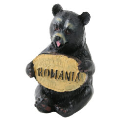 Alternative view of Figurina urs din rasina cu placuta "Romania" 8.5 cm