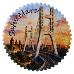 Magnet de frigider rotund din ceramica Satu Mare 7 cm