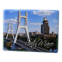 Magnet de frigider din ceramica Satu Mare 8 x 6 cm, Pod